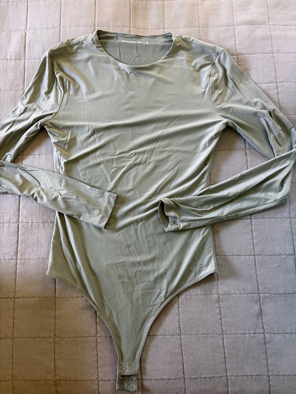 Abercrombie & Fitch Sage Green Long Sleeve Bodysuit